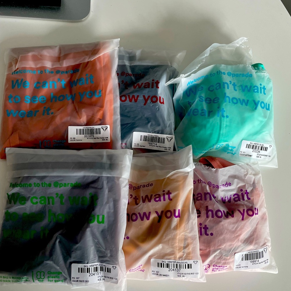 Brand new, 6 pairs of Parade underwear, 3XL